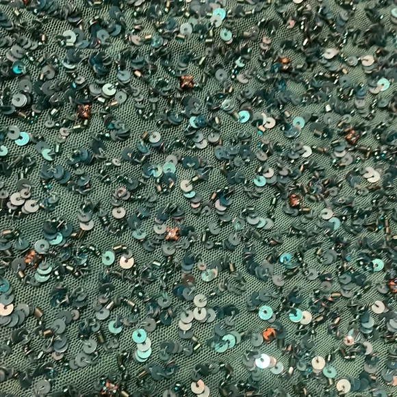 Retrofete Michal sequin top in turquoise, size S - Picture 4 of 6